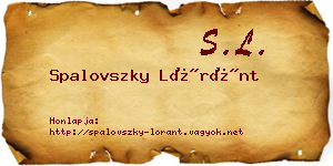 Spalovszky Lóránt névjegykártya