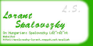 lorant spalovszky business card